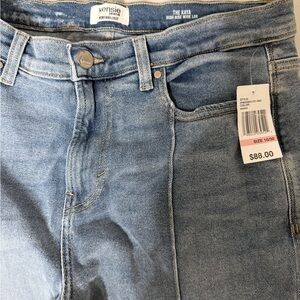 Kensie Medium Blue High Rise Wide Leg Denim Jeans